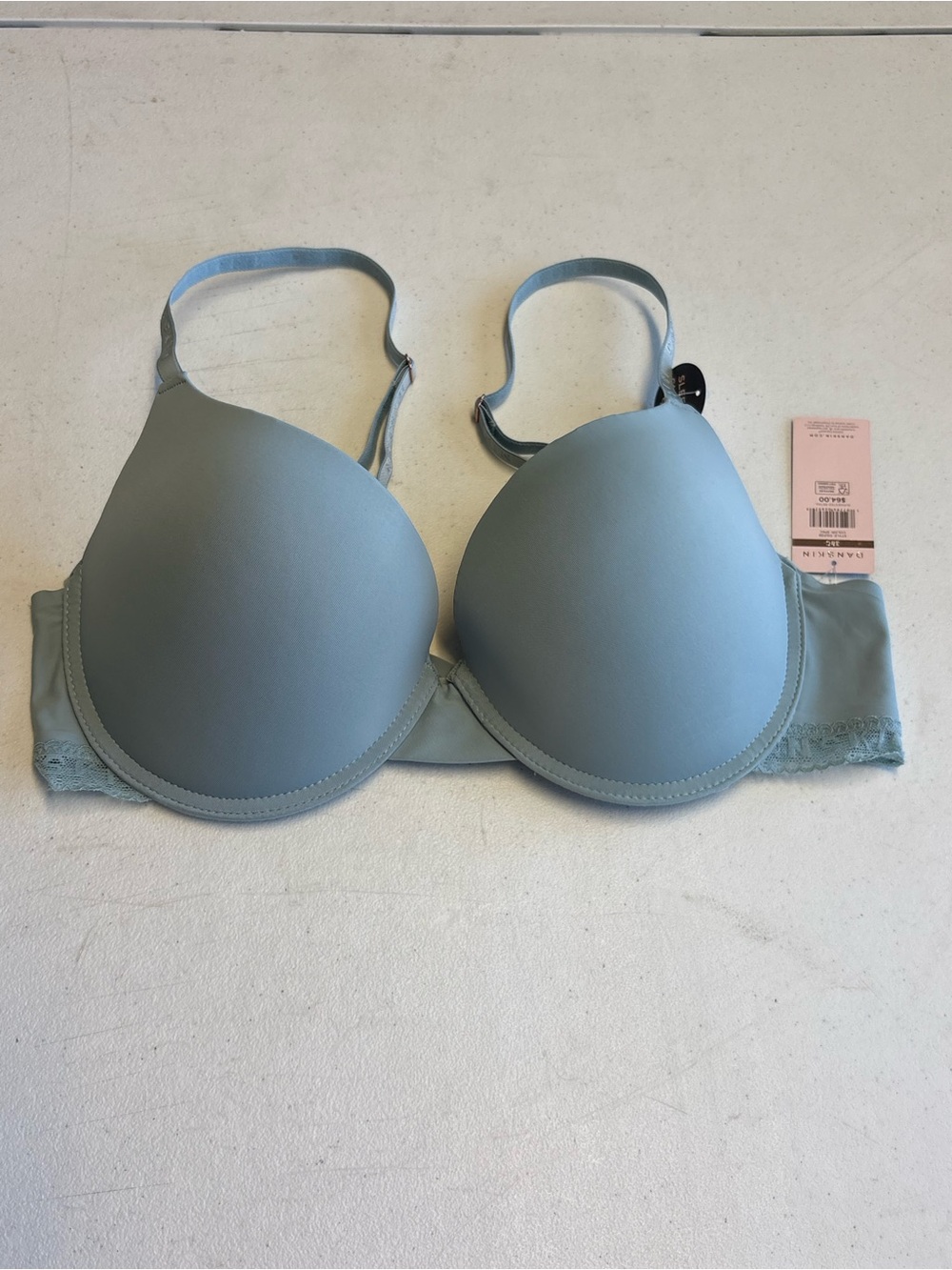 Danskin Intimates Bra 38C Blue Smooth T-Shirt Underwire Lace NWT